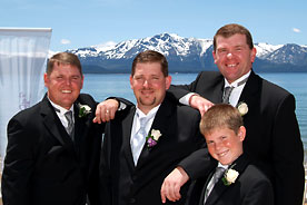 Tahoe Groom Wedding Party Lake Shot