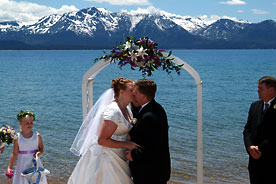 Lake Tahoe Bride Groom Kissing