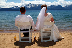 Bride Groom Lake Tahoe Beach