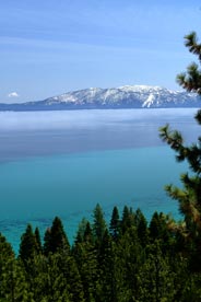 Lake Tahoe Snow Topped Mountains