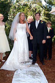 Happy Wedding Couple Holding Hands