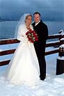 Wedding Couple Pier Snow Tahoe